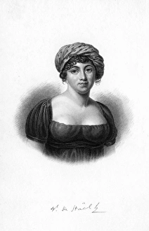Germaine de Stael (1766-1817), 1843. French writer, novelist and political propagandist Germaine de Stael (1766-1817), 1843. French writer, novelist and political propagandist
