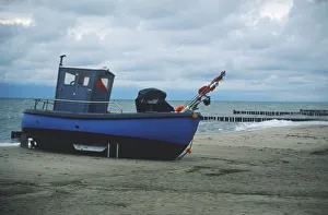 Germany, Usedom, a fishing boat on the beach Germany, Usedom, a fishing boat on the beach