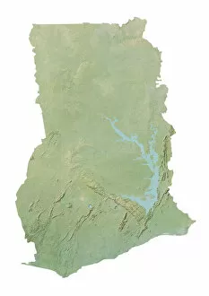 Ghana, Relief Map