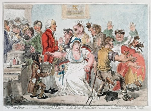 Gillray cartoon on vaccination against Smallpox using Cowpox serum, 1802 Gillray cartoon on vaccination against Smallpox using Cowpox serum, 1802