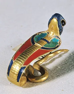 Gold and lapis lazuli Uraeus of Sesostris II from El-Lahun, Middle Kingdom, Dynasty XII Gold and lapis lazuli Uraeus of Sesostris II from El-Lahun, Middle Kingdom, Dynasty XII