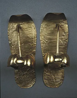 Gold sandals, from Treasure of Tutankhamen Gold sandals, from Treasure of Tutankhamen