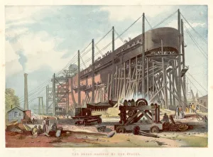 Great Eastern on the stocks in John Scott Russells (1808-1882) yard at Great Eastern on the stocks in John Scott Russells (1808-1882) yard at