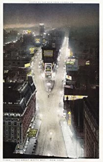 The Great White Way, New York Postcard. ca. 1915-1925, The Great White Way, New York Postcard