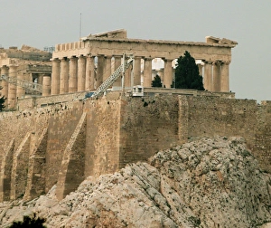 Greece, Athens, View of Acropolis
