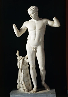 Greek civilization, Diadumenos by Polyclitus, Roman marble copy, From Delos, Greece Greek civilization, Diadumenos by Polyclitus, Roman marble copy, From Delos, Greece