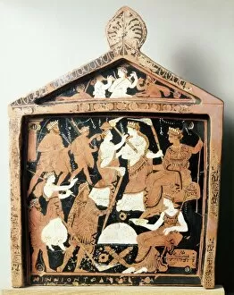 Greek civilization, Red-figure pottery, Pinax depicting ritual, Ex-voto from Eleusis, Greece