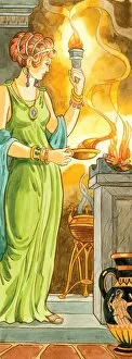 In Greek mythology, Hestia was the goddess of the hearth and one of the 12 Olympian deities