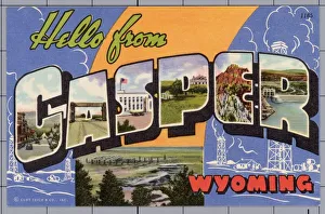 Greeting Card from Casper, Wyoming. ca. 1941, Casper, Wyoming, USA, Casper Greeting Card from Casper, Wyoming. ca. 1941, Casper, Wyoming, USA, Casper