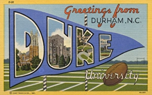 Greeting Card from Duke University. ca. 1939, Durham, North Carolina, USA Greeting Card from Duke University. ca. 1939, Durham, North Carolina, USA