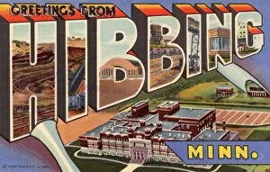 Images Dated 28th March 2014: Greeting Card from Hibbing, Minnesota. ca. 1946, Hibbing, Minnesota, USA