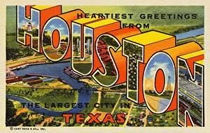 Greeting Card from Houston, Texas. ca. 1947, Houston, Texas, USA Greeting Card from Houston, Texas. ca. 1947, Houston, Texas, USA