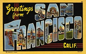 Greeting Card from San Francisco. ca. 1938, San Francisco, California, USA, SAN FRANCISCO Greeting Card from San Francisco. ca. 1938, San Francisco, California, USA, SAN FRANCISCO
