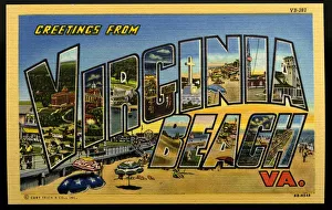 Greeting Card from Virginia Beach. ca. 1946, Virginia Beach, Virginia, USA Greeting Card from Virginia Beach. ca. 1946, Virginia Beach, Virginia, USA