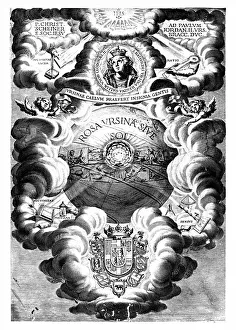 Half-title of Christopher Scheiner Rosa Ursina, Bracciano, 1630. German Jesuit and scholar Half-title of Christopher Scheiner Rosa Ursina, Bracciano, 1630. German Jesuit and scholar
