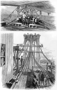 Civil Engineering History Prints: Brooklyn Suspension Bridge, New York, designed and built by John Augustus Roebling