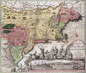 Prints of New England 1760 York Prints: Historical Map Print of New England 1760