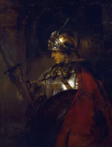 Rembrandt Prints: Rembrandt's Print of a Man in Armour, 1655 Oil on Canvas