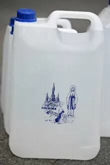 Images Dated 17th April 2000: Holy water containers at the Lourdes shrine