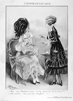 Honour is saved..., caricature of the bourgeoisie by Albert Guillaume. But you Honour is saved..., caricature of the bourgeoisie by Albert Guillaume. But you
