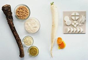 <b class=qtipBold><figcaption>Horseradish, Wasabi and Mooli</figcaption></b><br><em>© Dorling Kindersley/UIG</em> Horseradish, Wasabi and Mooli
