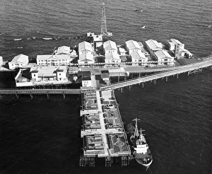 Housing built at neftyanye kamni (oil rocks), an oil workers settlement on the caspian Housing built at neftyanye kamni (oil rocks), an oil workers settlement on the caspian