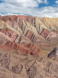 Iconic rock formation Serrania de Hornocal in the canyon Quebrada de Humahuaca