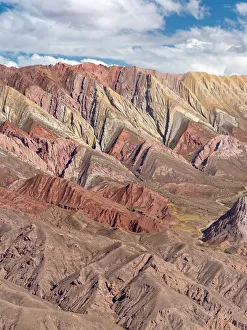 Iconic rock formation Serrania de Hornocal in the canyon Quebrada de Humahuaca Iconic rock formation Serrania de Hornocal in the canyon Quebrada de Humahuaca