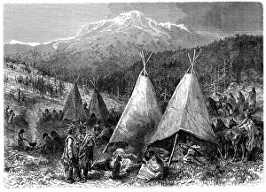 Indian outside their tee pee
