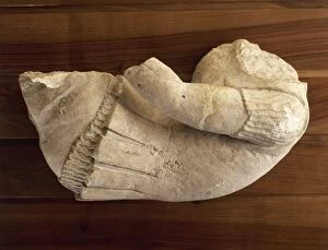 Italy, Basilicata, Fragment of torso of a bowman from the temple of Apollo Licio of Metaponto
