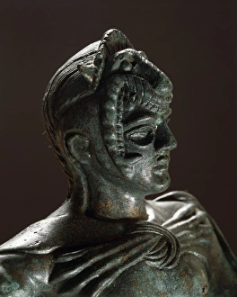 Italy, Bologna, Monte Acuto Ragazza, Bronze statue depicting Hercules in attack Italy, Bologna, Monte Acuto Ragazza, Bronze statue depicting Hercules in attack
