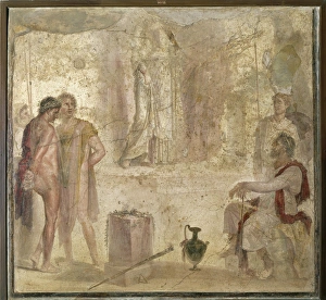 Italy, Campania, Pompei, House of Golden Cupids, Orestes and Pylades before Iphigenia Italy, Campania, Pompei, House of Golden Cupids, Orestes and Pylades before Iphigenia