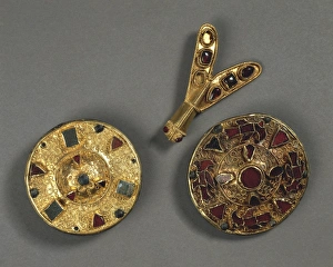 Italy, Florence, Golden and enamel buckles and fly-shaped brooch Italy, Florence, Golden and enamel buckles and fly-shaped brooch