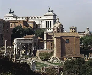 Italy, Latium region, Rome, Imperial Fora, Arch of Septimius Severus and Curia Italy, Latium region, Rome, Imperial Fora, Arch of Septimius Severus and Curia