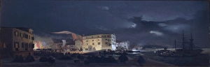 Italy, Night Festival in San Pietro di Castello, an island in Venice Lagoon by Ippolito Caffi Italy, Night Festival in San Pietro di Castello, an island in Venice Lagoon by Ippolito Caffi