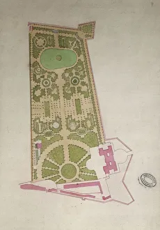 Italy, Parma, Plan of the Ducal Gardens during the Borbonic period Italy, Parma, Plan of the Ducal Gardens during the Borbonic period