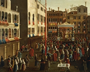 Italy, Veneto, Venice, Fair on Campo San Luca Italy, Veneto, Venice, Fair on Campo San Luca