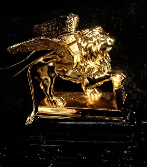 Italy, Venice, Gilded decoration on gondola Italy, Venice, Gilded decoration on gondola