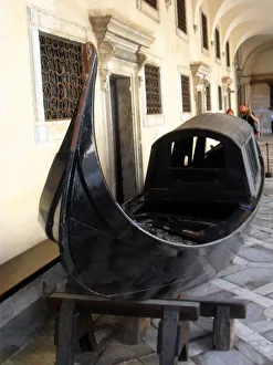 Italy, Venice, Gondola in Doges Palace courtyard Italy, Venice, Gondola in Doges Palace courtyard