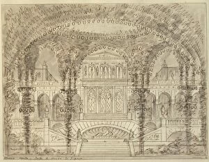 Italy, Venice, Set design for the performance The Marriage of Figaro (or the Day of Madness) by Wolfgang Amadeus Mozart at the Teatro La Fenice