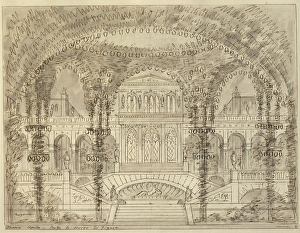 Italy, Venice, Set design for the performance The Marriage of Figaro (or the Day of Madness) by Wolfgang Amadeus Mozart at the Teatro La Fenice Italy, Venice, Set design for the performance The Marriage of Figaro (or the Day of Madness) by Wolfgang Amadeus Mozart at the Teatro La Fenice