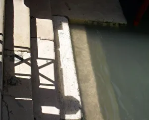 Italy, Venice, Stone steps at lagoon shore Italy, Venice, Stone steps at lagoon shore