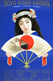 Japan: Advertising poster for Toyo Kisen Kaisha / Oriental Steam-Ship Company. Tōyō Kisen Kabushiki Kaisha, 1917 Japan: Advertising poster for Toyo Kisen Kaisha / Oriental Steam-Ship Company. Tōyō Kisen Kabushiki Kaisha, 1917
