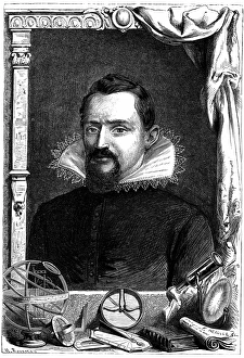 Johannes Kepler (1571-1630) German astronomer. Wood engraving, Paris c1870 Johannes Kepler (1571-1630) German astronomer. Wood engraving, Paris c1870