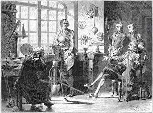 Joseph Black visiting James Watt in his Glasgow workshop, c1760. Artist's impression Joseph Black visiting James Watt in his Glasgow workshop, c1760. Artist's impression