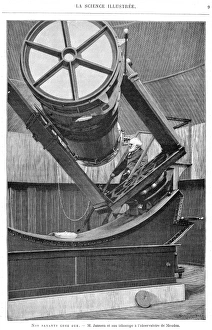 Jules Pierre Cesar Janssen (1824-1907) French astronomer at the eyepiece of his reflecting Jules Pierre Cesar Janssen (1824-1907) French astronomer at the eyepiece of his reflecting
