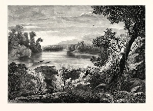 JUNIATA RIVER, NEAR LEWISTOWN. John Augustus Hows, 1832 - 1874. USA