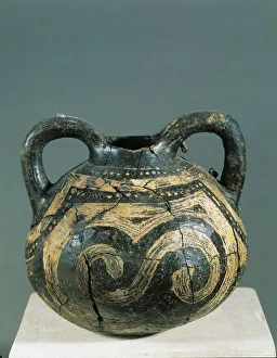 Kantharos decorated with geometric patterns, from prehistoric settlement of Asseros Kantharos decorated with geometric patterns, from prehistoric settlement of Asseros