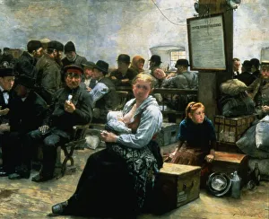 The Land of Promise'. Newly arrived immigrants to the United States waiting to be The Land of Promise'. Newly arrived immigrants to the United States waiting to be