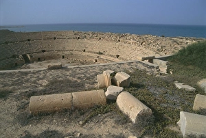 Libya, Tripolitania, Leptis Magna, Extramural excavated amphitheatre, 1st century ad Libya, Tripolitania, Leptis Magna, Extramural excavated amphitheatre, 1st century ad